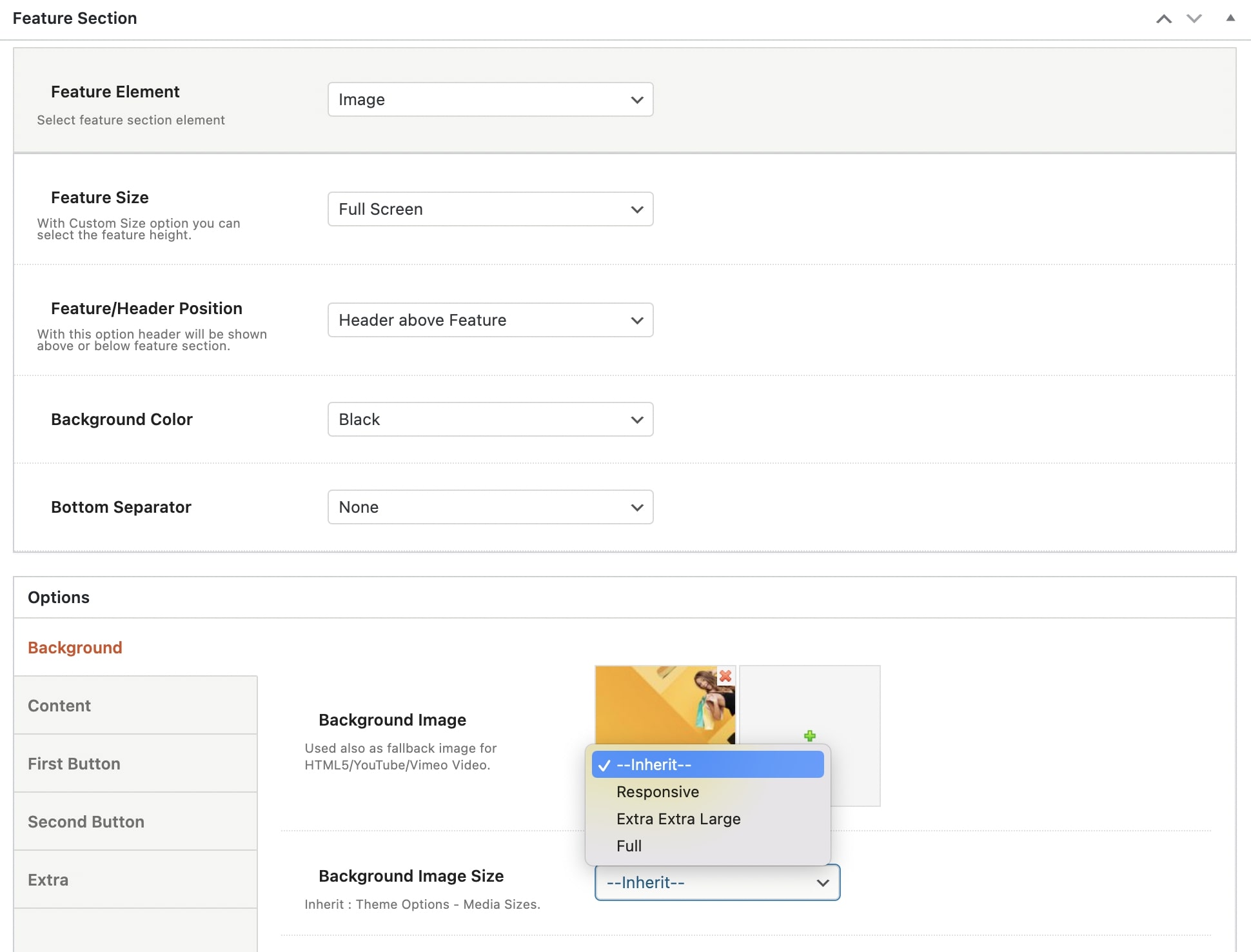 Feature Section Background Image Size Impeka