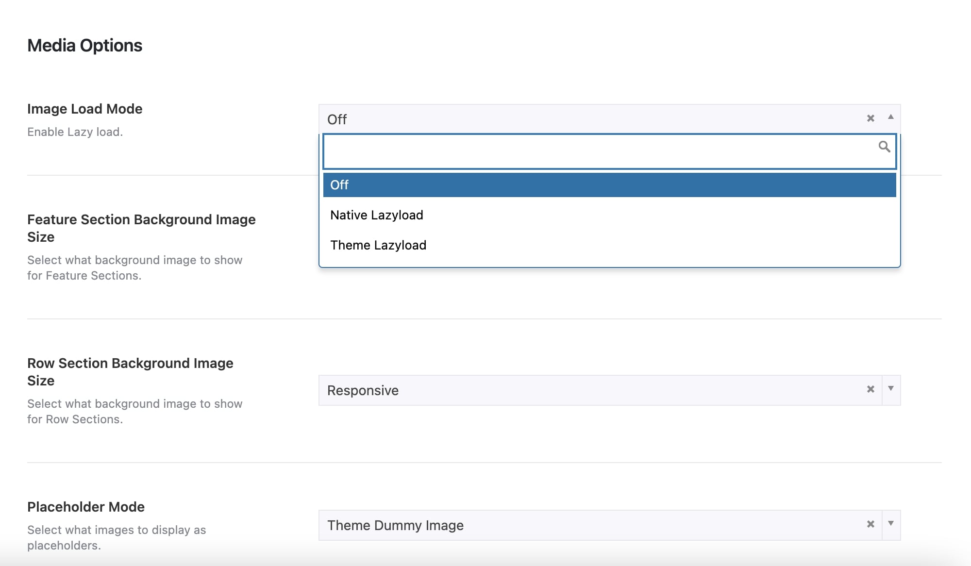 Image Load Mode in Theme Options Impeka