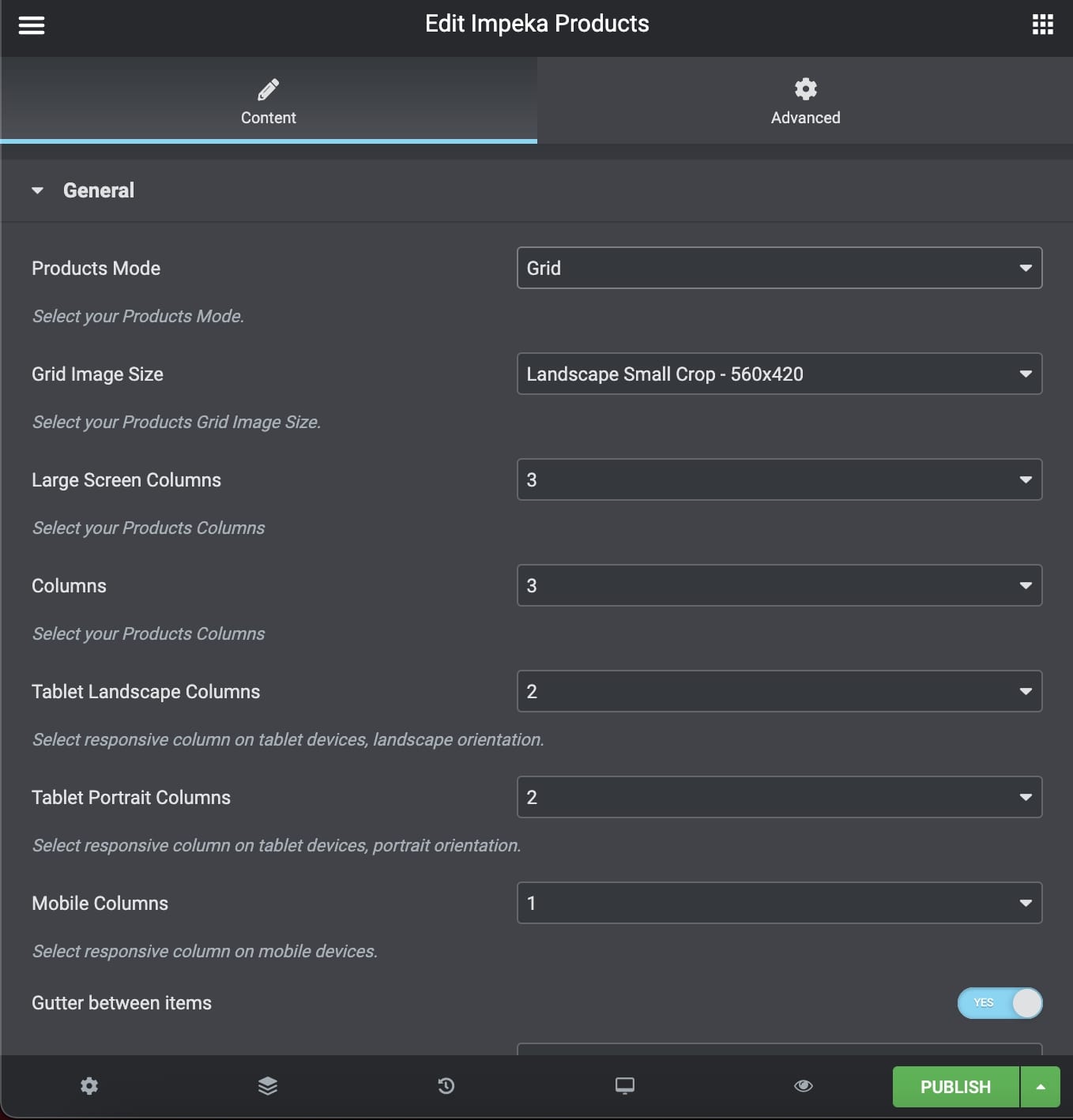Products Element in Impeka - Elementor