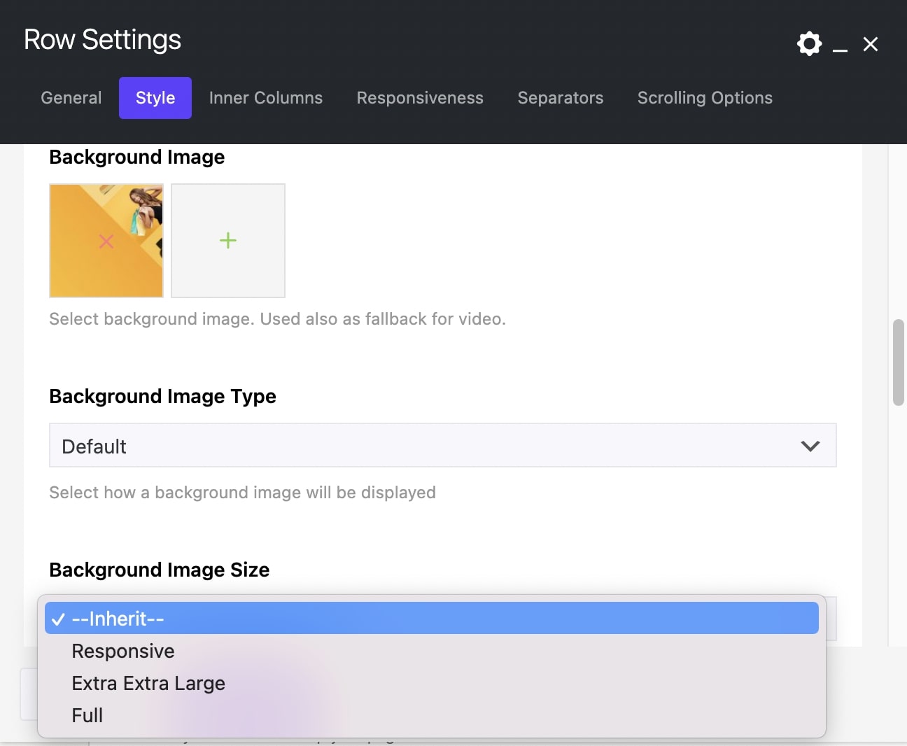 Row Background Image Size Impeka