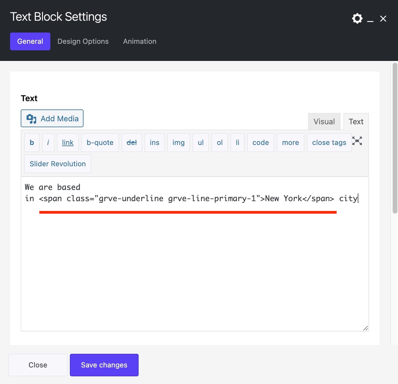Impeka Text Underline shortcode example