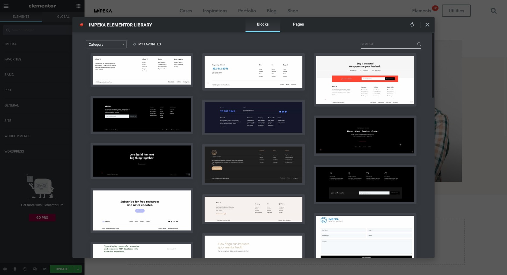 Impeka Elementor Library